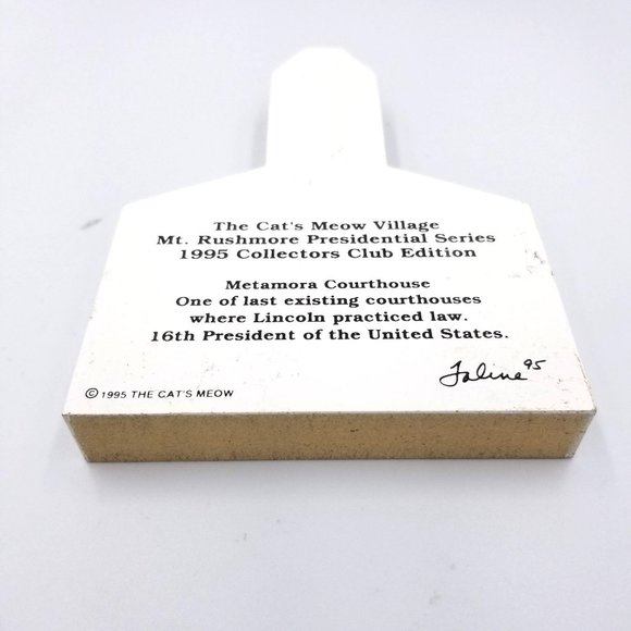 Cat's Meow Village Abraham Lincoln, Metamora Courthouse 1995 Mt Rushmore - Picture 3 of 8